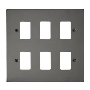 6 Gang GridPro Frontplate - Black Nickel