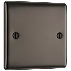 NEXUS METAL BLACK NICKEL SINGLE BLANK PLATE