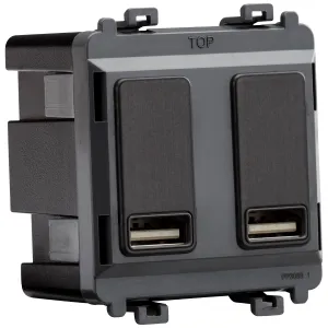 Dual USB charger module (2 x grid positions) 5V 2.