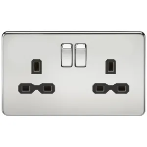 13A 2G DP Switched Socket with Twin Earths - Polis