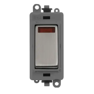 20AX Double Pole Switch With Neon Module - Grey -