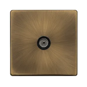 SINGLE NON-ISOLATED COAXIAL OUTLET - ANTIQUE BRASS