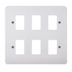 6 Gang GridPro Frontplate