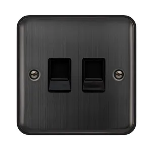 TWIN TELEPHONE MASTER OUTLET - MATT BRONZE - BLACK