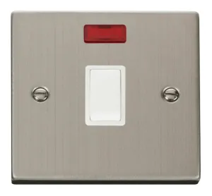 20A 1 Gang DP Switch + Neon - White