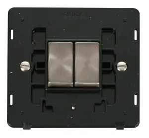Ingot 10AX 2 Gang 2 Way Switch Insert - Black / Br