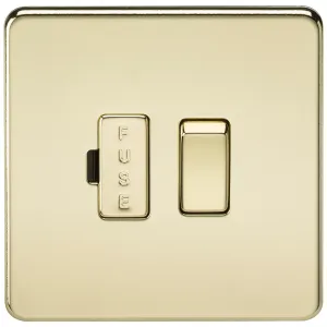 13A Switched Fused Spur Unit - Polished Brass