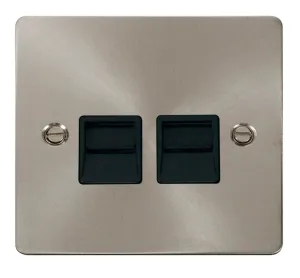 Twin Telephone Socket Secondary  - Black