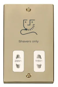 Dual Voltage Shaver Socket Outlet 115/230V - White