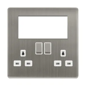2 GANG 3 PIN SAFETY SHUTTER SWITCHED SOCKET WITH Q