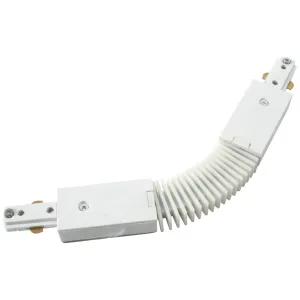 230V Single Circuit Track Flexible Connector - Whi