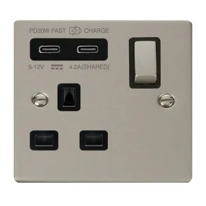 DECO 'INGOT' 13A 1 GANG SWITCHED SAFETY SHUTTER SO