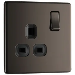 SCREWLESS FLATPLATE BLACK NICKEL SINGLE SWITCHED 1
