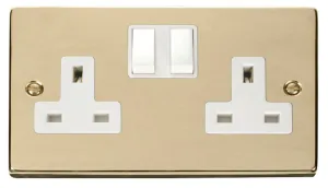 2 Gang 13A DP Switched Socket Outlet - White
