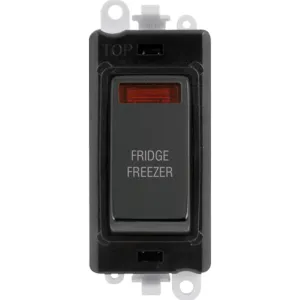 20AX Double Pole Switch With Neon Module - Black -