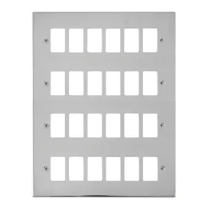 24 Gang GridPro Frontplate - Polished Chrome
