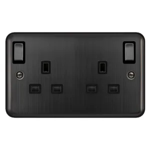 13A INGOT 2 GANG DP OUTBOARD SWITCHED SOCKET - MAT