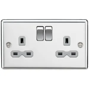 13A 2G DP Switched Socket with Twin Earths - Polis