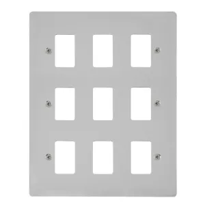 9 Gang GridPro Frontplate - Polished Chrome