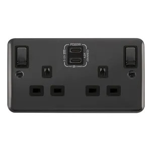 DECO+ 'INGOT' 13A 2 GANG SWITCHED SAFETY SHUTTER S