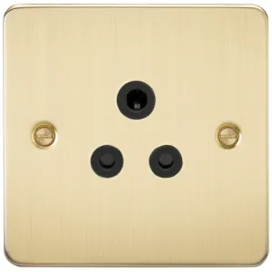 5A Unswitched Socket - Brushed Brass with Black In
