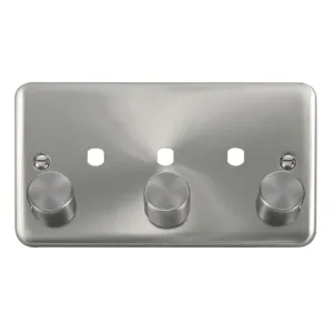 2 Gang Dimmer Plate & Knobs (1200W Max) - 3 Apertu