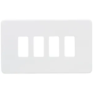 Screwless 4G grid faceplate - matt white
