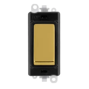 20AX 1 Way Switch Module - Black - Polished Brass