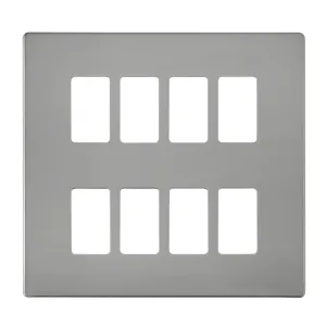 8 Gang GridPro Frontplate - Polished Chrome