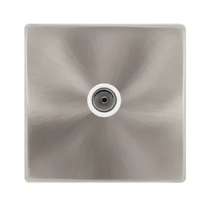 SINGLE NON-ISOLATED COAXIAL OUTLET - BRUSHED STEEL