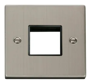 1 Gang Plate Twin Aperture - Black