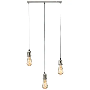 CALLA - 230V E27 Vintage 3 Light Bar Pendant - Bru