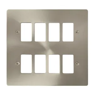 8 Gang GridPro Frontplate - Brushed Stainless
