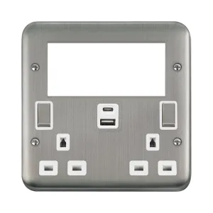 2 GANG 3 PIN SAFETY SHUTTER TYPE A & C USB SWITCHE