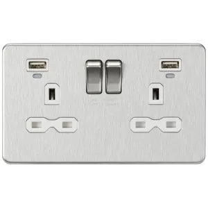 13A 2G Switched Socket, Dual USB (2.4A) with LED C