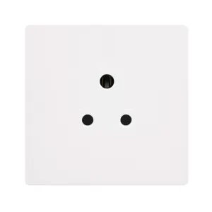 5A ROUND PIN SOCKET - METAL WHITE COVER PLATE - PO