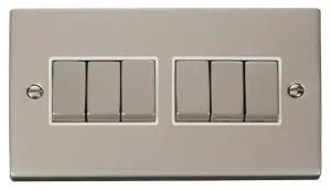 6 Gang 2 Way 'Ingot' 10AX Switch - White