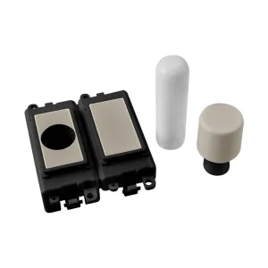 2 Module Dimmer Mounting Kit - Black - Pearl Nicke