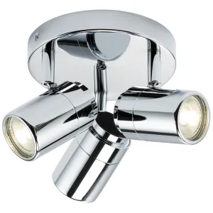 230V IP44 GU10 Triple Spotlight - Chrome
