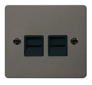 Twin Telephone Socket Master  - Black