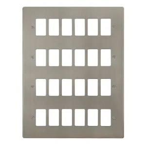 24 Gang GridPro Frontplate - Stainless Steel