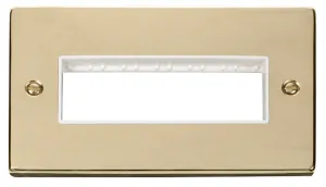 2 Gang Plate 6 In-Line Aperture - White