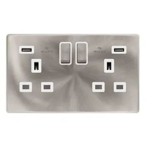 13A INGOT 2 GANG SWITCHED SOCKET WITH 2.1A USB OUT