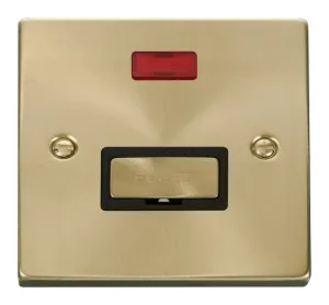13A Fused 'Ingot' Connection Unit With Neon - Blac
