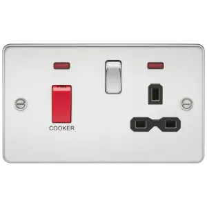 45A DP Switch & 13A Socket with Neons - Polished C