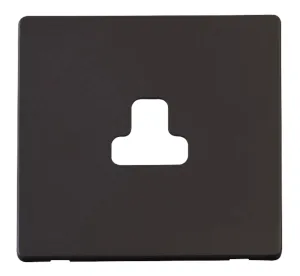 2A Round Pin Socket Outlet Cover Plate - Black