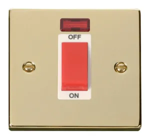 Deco - 50A 1 Gang Double Pole Switch With Neon - R