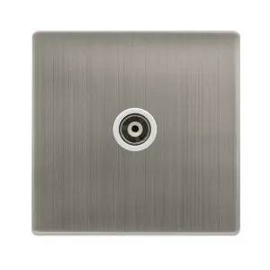 SINGLE ISOLATED COAXIAL OUTLET - STAINLESS STEEL C