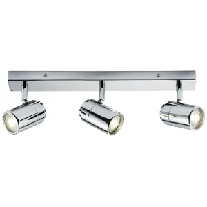 230V IP44 GU10 Triple Bar Spotlight - Chrome
