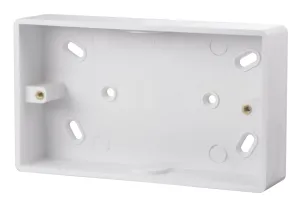 2 Gang 29mm Deep PVC Pattress Box - Conduit